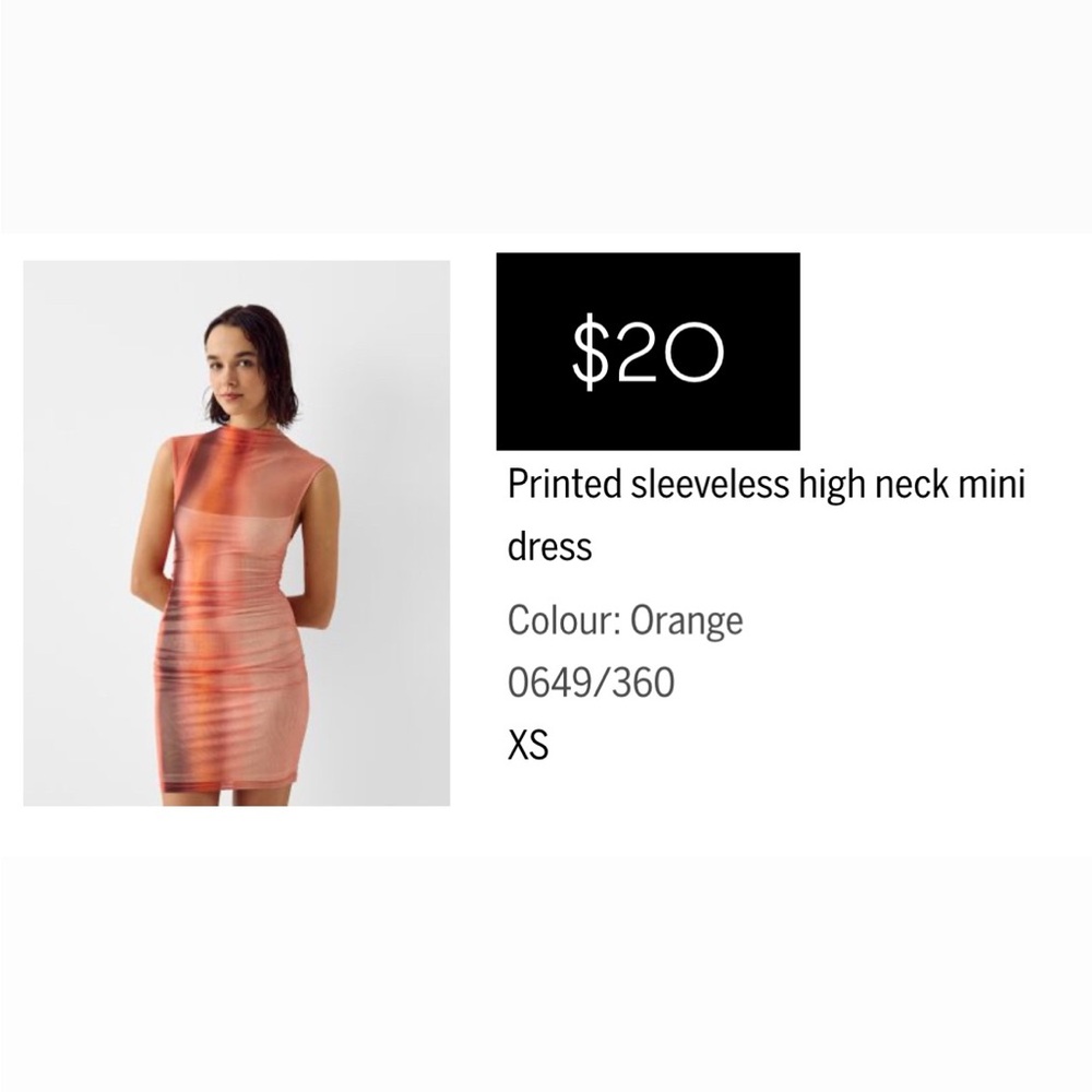 Orange Sleeveless High Neck Mini Dress